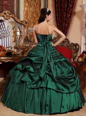 Dark Green Strapless Floor Length Ball Dress Military Party