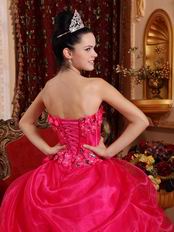 Sleeveless Fuchsia Organza Winter Warm Quinceanera Dress