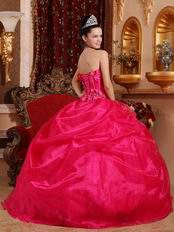 Sleeveless Fuchsia Organza Winter Warm Quinceanera Dress