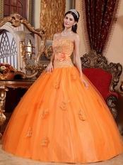 Sweetheart Orange Prom Quinceanera Party Dress Discount