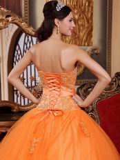 Sweetheart Orange Prom Quinceanera Party Dress Discount