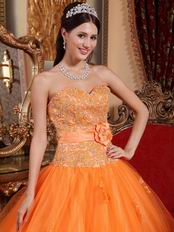 Sweetheart Orange Prom Quinceanera Party Dress Discount