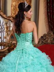 Light Sky Blue Sweetheart Ruffle Skirt Prom Ball Gown