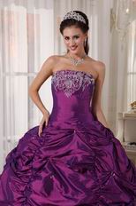 Purple New Fashion Strapless Ball Gown Quinceanera Dress