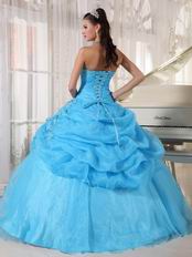 Top Designer Aqua Blue Girls Quinceanera Party Dress Floor Length