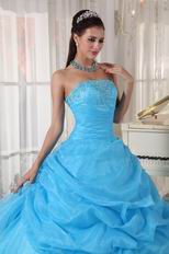 Top Designer Aqua Blue Girls Quinceanera Party Dress Floor Length