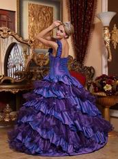 Wisteria And Purple Layers Skirt One Strap Quince Dress