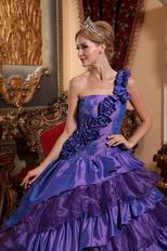 Wisteria And Purple Layers Skirt One Strap Quince Dress