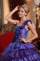 Wisteria And Purple Layers Skirt One Strap Quince Dress