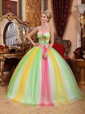 Puberty Latest Fahsion Contrast Color Colorful Quinceanear Dress