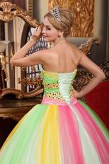 Puberty Latest Fahsion Contrast Color Colorful Quinceanear Dress