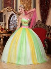 Puberty Latest Fahsion Contrast Color Colorful Quinceanear Dress