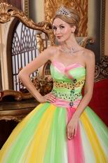 Puberty Latest Fahsion Contrast Color Colorful Quinceanear Dress