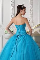 Deep Sky Blue Prom Ball Dress To Military Party Wear