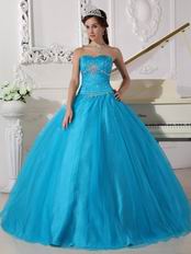 Deep Sky Blue Prom Ball Dress To Military Party Wear