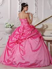 Sweetheart Puffy Long Quinceanera Dress In Hot Pink