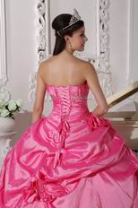 Sweetheart Puffy Long Quinceanera Dress In Hot Pink