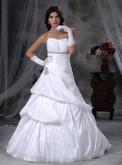 Beautiful Strapless White Puffy Wedding Dress With Bubble Low Price