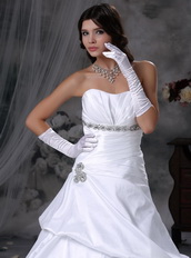 Beautiful Strapless White Puffy Wedding Dress With Bubble Low Price