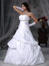 Beautiful Strapless White Puffy Wedding Dress With Bubble Low Price