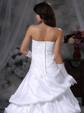 Beautiful Strapless White Puffy Wedding Dress With Bubble Low Price