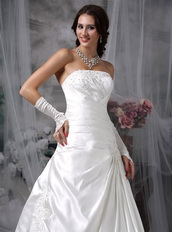 Top Seller Stain Court Train Western Wedding Dress Ivory Low Price