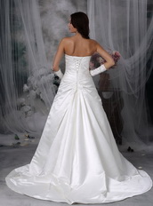 Top Seller Stain Court Train Western Wedding Dress Ivory Low Price