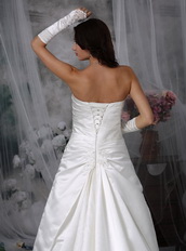 Top Seller Stain Court Train Western Wedding Dress Ivory Low Price