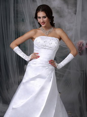 Strapless A-line Silhouette Cheap Wedding Dress With Lace Low Price