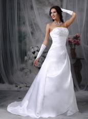 Strapless A-line Silhouette Cheap Wedding Dress With Lace Low Price