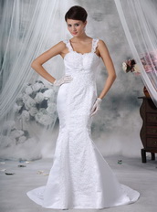 Luxurious Trumpet Petite Wedding Gown With Lace Appliques Low Price