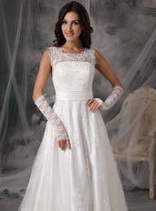 Exquisite Square Neck A-line Wedding Dress With Lace Low Price