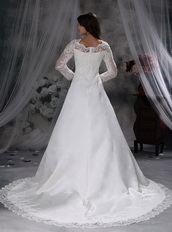 Long Sleeves Winter Warm Modest Wedding Dress Lace Low Price