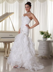 Designer Wedding Dress With Mermaid Ruffles Skirt Florida Low Price