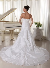 Designer Bridal Dresses Ready To Wear With Mermaid Layers Skirt Low Price