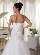 Designer Lists Wedding Dress With Spaghetti Straps Trumpt Skirt Low Price