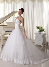 Strapless A-line Puffy Skirt Wedding Dress For Bride Wear Low Price