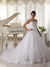 Strapless A-line Puffy Skirt Wedding Dress For Bride Wear Low Price