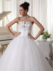 Strapless A-line Puffy Skirt Wedding Dress For Bride Wear Low Price