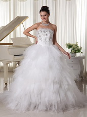 Net Ruffles Popular Wedding Dress Destination For Bride Wear Low Price