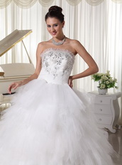 Net Ruffles Popular Wedding Dress Destination For Bride Wear Low Price