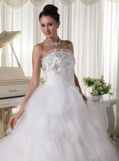 Net Ruffles Popular Wedding Dress Destination For Bride Wear Low Price