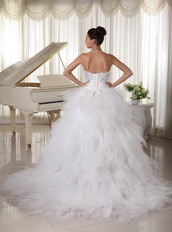 Net Ruffles Popular Wedding Dress Destination For Bride Wear Low Price