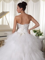 Net Ruffles Popular Wedding Dress Destination For Bride Wear Low Price