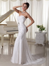 Ivory Sheath Mermaid Unique Lace Wedding Gowns For Cheap Low Price