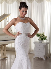 Ivory Sheath Mermaid Unique Lace Wedding Gowns For Cheap Low Price