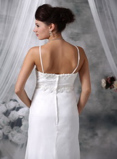 Column Spaghetti Straps Hi-Lo Wedding Dress For Beach Low Price