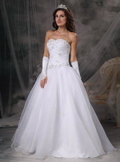 Elegant Princess Sweetheart Floor-length Organza Beading Wedding Dress Low Price