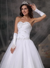 Elegant Princess Sweetheart Floor-length Organza Beading Wedding Dress Low Price