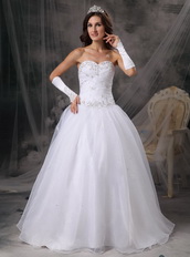 Elegant Princess Sweetheart Floor-length Organza Beading Wedding Dress Low Price